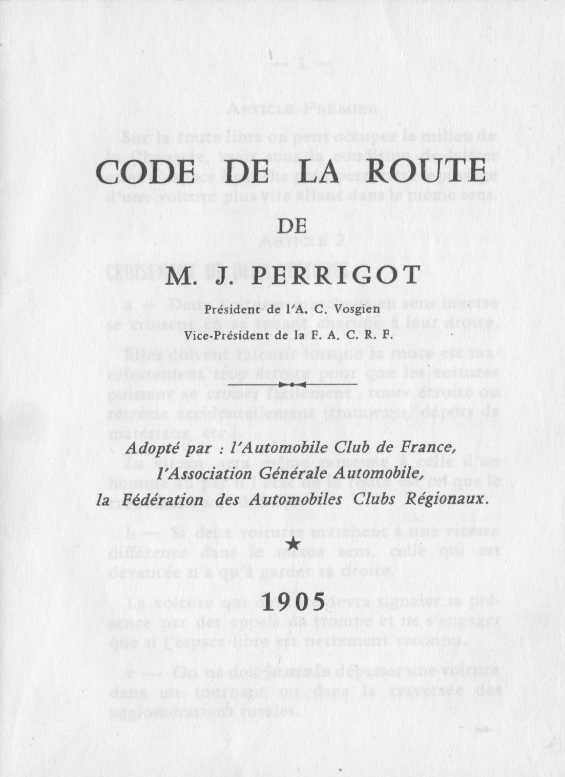 Histoire du code de la route Permisécole